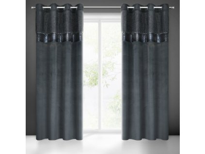 63235 zaslona gotowa jasmin 140 x 250 cm czarny