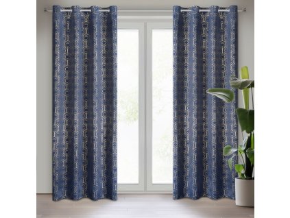 21019 zaslona gotowa kaja 135 x 250 cm granatowy