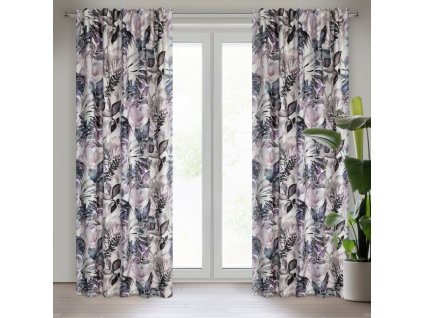 46810 zaslona gotowa lilia na tasmie 140 x 270 cm bialy