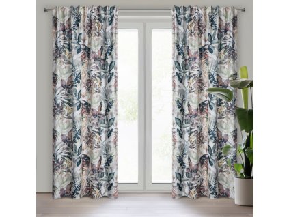 46813 zaslona gotowa lilia na tasmie 140 x 270 cm bialy