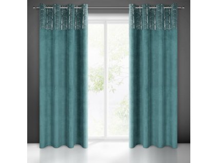 63067 zaslona gotowa lindi 140 x 250 cm turkusowy