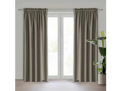 8716 zaslona gotowa logan na tasmie 135 x 270 cm ciemnobezowy