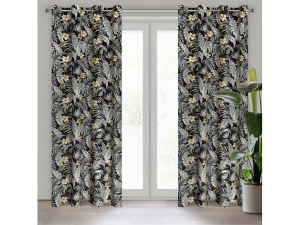 59548 zaslona gotowa loren 140 x 250 cm czarny