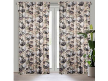 39199 zaslona gotowa lotos na tasmie 140 x 270 cm bezowy