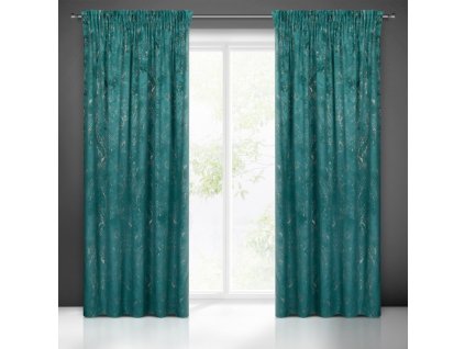 65791 zaslona gotowa nadia na tasmie 140 x 300 cm ciemnoturkusowy