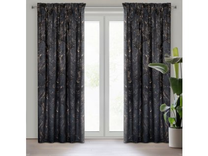 32602 zaslona gotowa nadia na tasmie 140 x 300 cm czarny