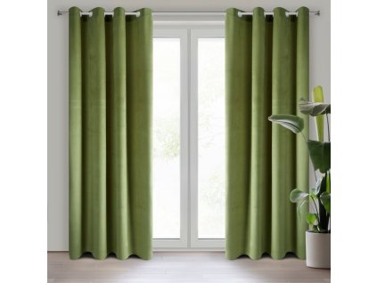 8662 zaslona gotowa pierre 140 x 250 cm ciemnooliwkowy