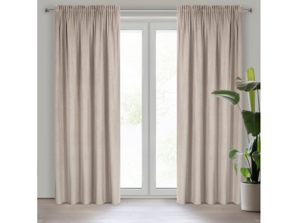 8695 zaslona gotowa pierre na tasmie 140 x 300 cm bezowy