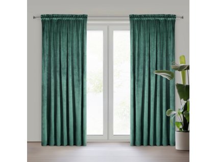 50926 zaslona gotowa pierre na tasmie 140 x 300 cm ciemnoturkusowy