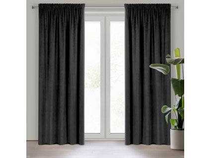 21031 zaslona gotowa pierre na tasmie 140 x 300 cm czarny