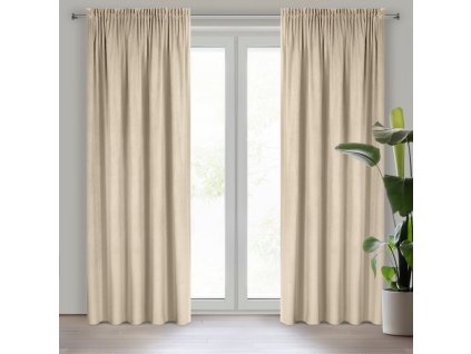 8698 zaslona gotowa pierre na tasmie 140 x 300 cm kremowy