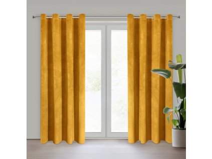 9727 zaslona gotowa ria 140 x 250 cm musztardowy