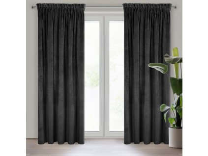 9682 zaslona gotowa ria na tasmie 140 x 270 cm czarny