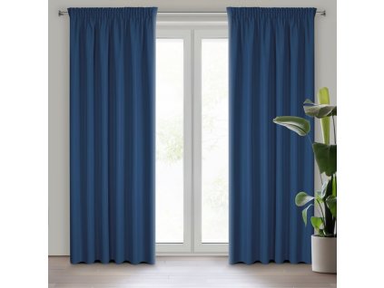 48772 zaslona gotowa rita na tasmie 140 x 270 cm ciemnoniebieski