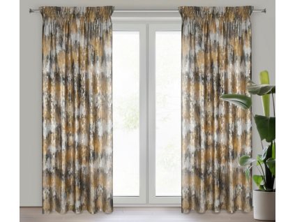 13174 zaslona gotowa tina na tasmie 140 x 270 cm musztardowy