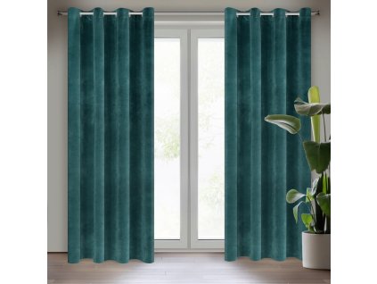 61375 zaslona gotowa villa 140 x 250 cm ciemnoturkusowy