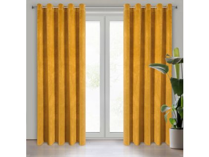 9730 zaslona gotowa villa 140 x 250 cm musztardowy