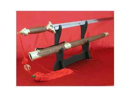 25089 11 cinsky cvicny mec tai chi cepel z pruzne nerezove oceli drevena pochva