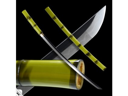 30183 13 japanese take shikomizue zeleny bambus folded steel real choji hamon