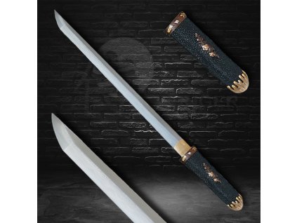 30273 10 kanbun shinto sunnobi tanto aikuchi folded steel real gunome hamon