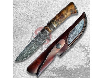 25569 11 lovecky nuz scattered damascus