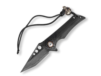 26505 4 lovecky zaviraci damaskovy nuz dellinger ebony black