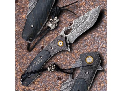 26541 5 lovecky zaviraci damaskovy nuz dellinger nautilus