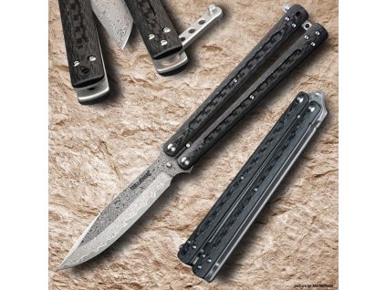 26625 12 nuz dellinger carbon butterfly vg 10 damascus