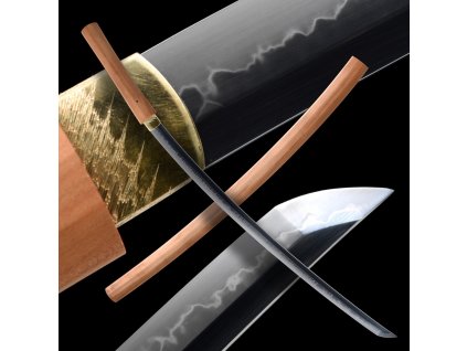 30141 18 shirasaya japanese sword t 10 steel yokote real hamon