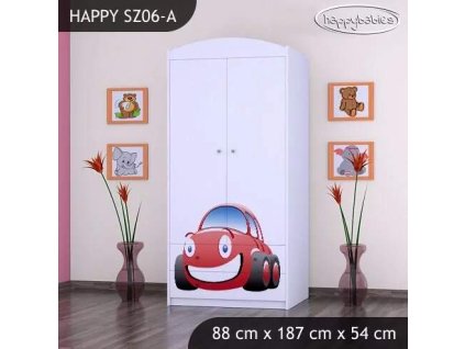 Skříň Happy SZ06 - auto (rozměr 88 cm x 187 cm x 54 cm, materiál lamino 18 mm)