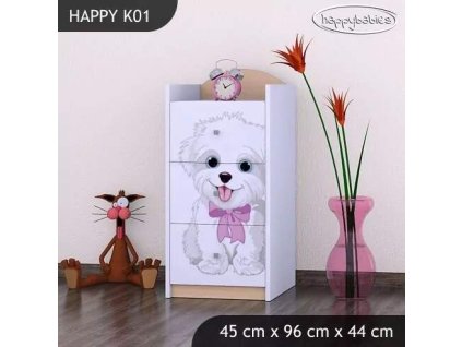 vyr 27226 komoda happy k01 piesek z kokarda