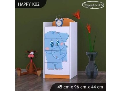 vyr 27312 komoda happy k02 niebieski slon