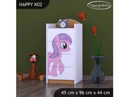 vyr 27320 komoda happy k02 rozowa pony