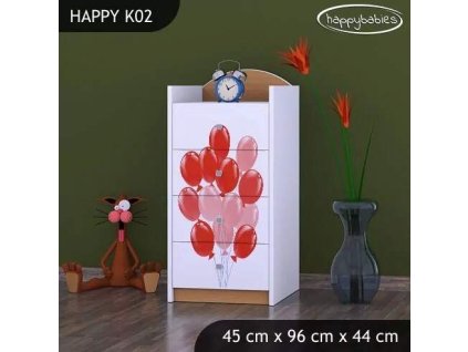 vyr 27322 komoda happy k02 rozowe auto z balonami 2