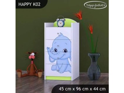 vyr 27324 komoda happy k02 rozowy i niebieski slon