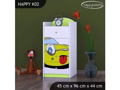 vyr 27360 komoda happy k02 zolty samochodzik 2