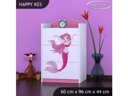 vyr 27409 komoda happy k03 rozowa syrenka