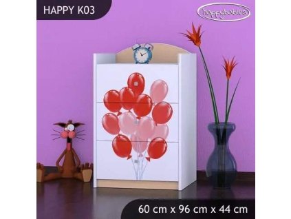 vyr 27410 komoda happy k03 rozowe auto z balonami