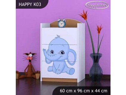 vyr 27412 komoda happy k03 rozowy i niebieski slon