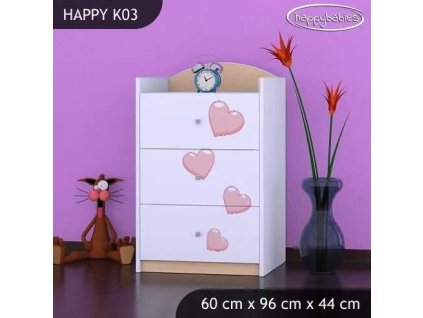 vyr 27413 komoda happy k03 rozowy slon z sercem