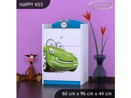 vyr 27445 komoda happy k03 zielone auto 2