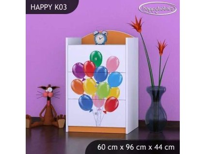 vyr 27446 komoda happy k03 zielone auto z balonami