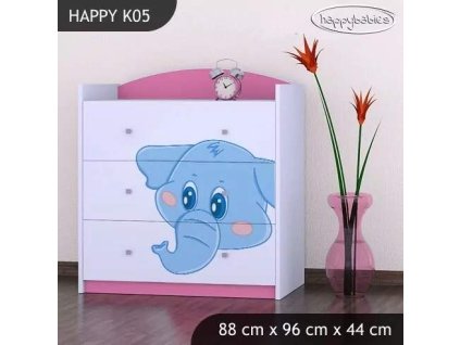 vyr 27593 komoda happy k05 niebieski slon 2