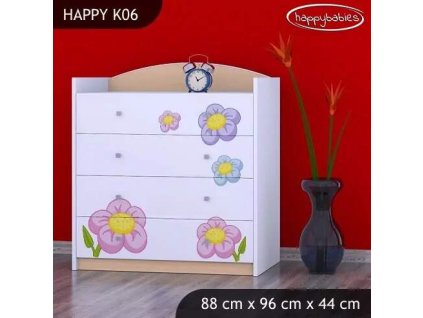 vyr 27663 komoda happy k06 kotek z kwiatkiem