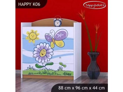 vyr 27673 komoda happy k06 kwiatek i motyl
