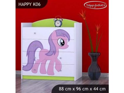 vyr 27692 komoda happy k06 rozowa pony