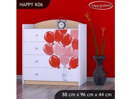 vyr 27694 komoda happy k06 rozowe auto z balonami