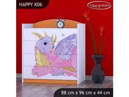 vyr 27698 komoda happy k06 rozowy smok