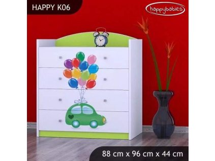 vyr 27730 komoda happy k06 zielone auto z balonami 2