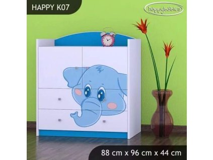 vyr 27788 komoda happy k07 niebieski slon 2